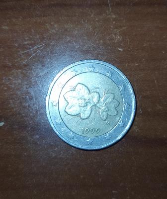 Moneta 2 Euro Finlandia 1999 Fiori Lampone Rarissima