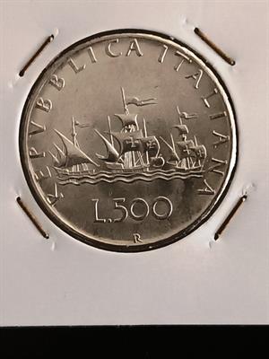 Moneta 500 lire argento CARAVELLE anni 1958-59-60