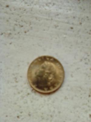 Moneta oro lire 20 del 1982.