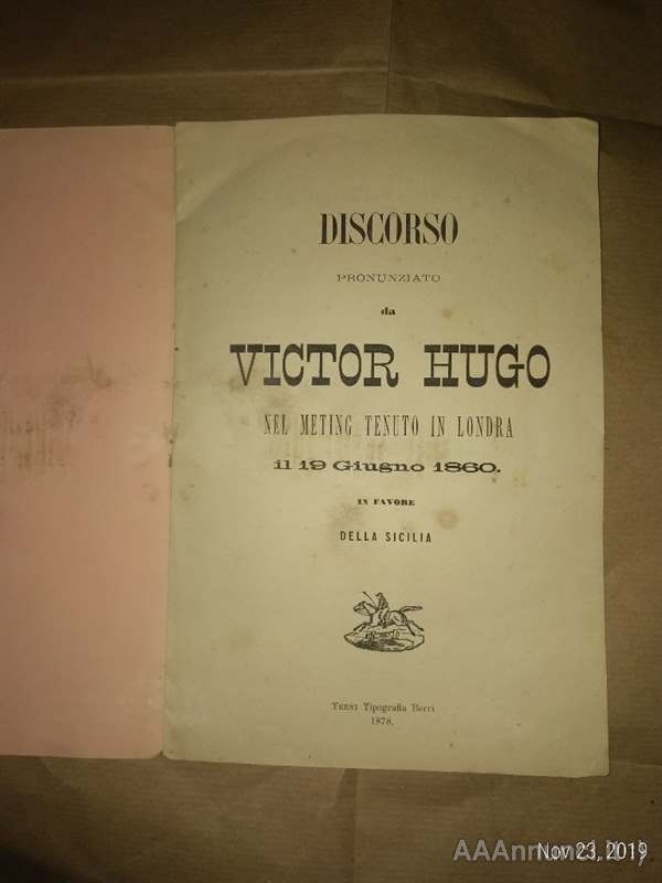Foto 2Volantino Discorso Victor Hugo 1860