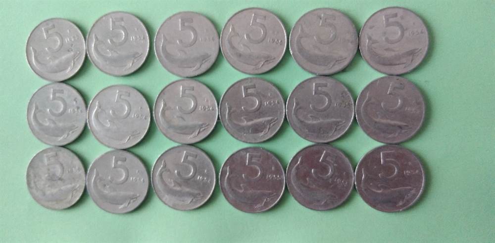 5 lire italiane del 1954. 1955