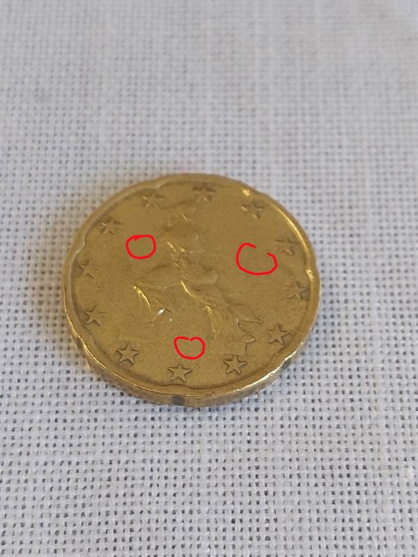 Moneta rara con difetto di conio
