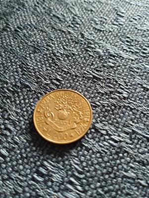 Moneta 200 lire rara arma dei Carabinieri 1994