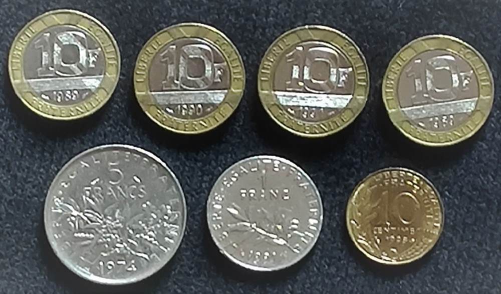 Franchi francesi fra 1974 e 1998, in buone condizioni