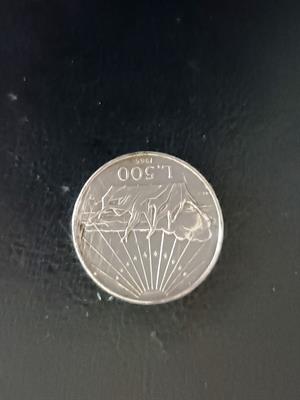 Moneta 500 lire argento 1965 - 7° centenario Dante