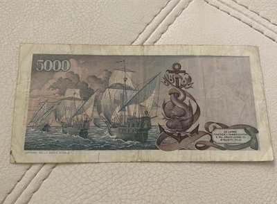 Banconota cinquemila lire cristoforo colombo