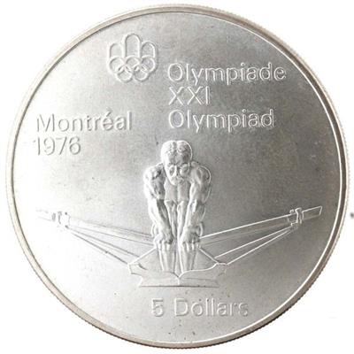 CANADA 5 DOLLARI ARGENTO 1974 XXI OLIMPIADI MONTREAL 1976
