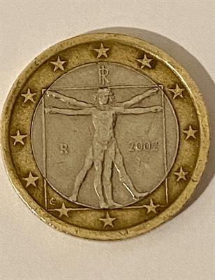 Moneta da collezione, 1 € con Uomo Vitruviano 2002