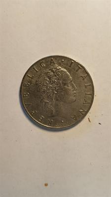 Moneta lire 50 anno 1956