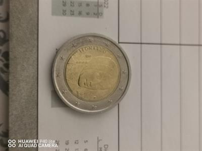 Moneta 2 Euro commemorativa Leonardo