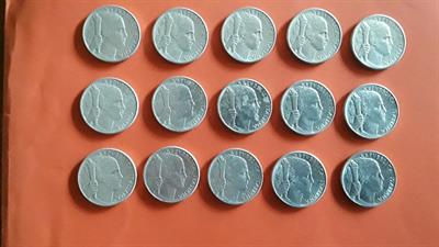 15 MONETE SERIE 5 LIRE UVA GRANDI DEL 48-49-50 - Foto 4