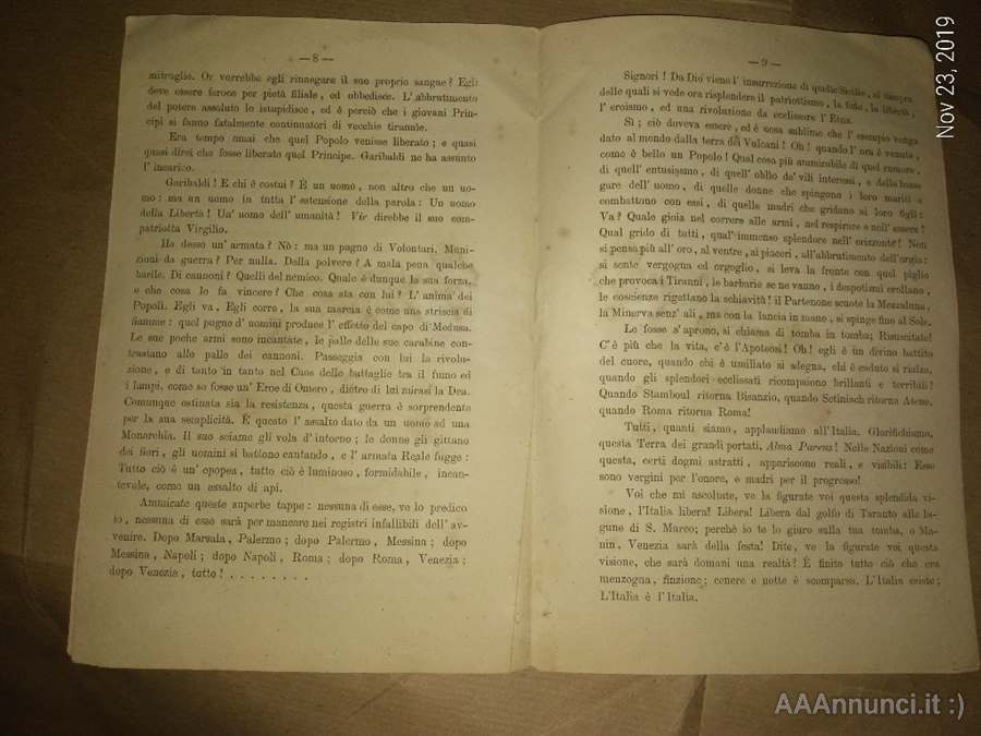 Foto 3Volantino Discorso Victor Hugo 1860