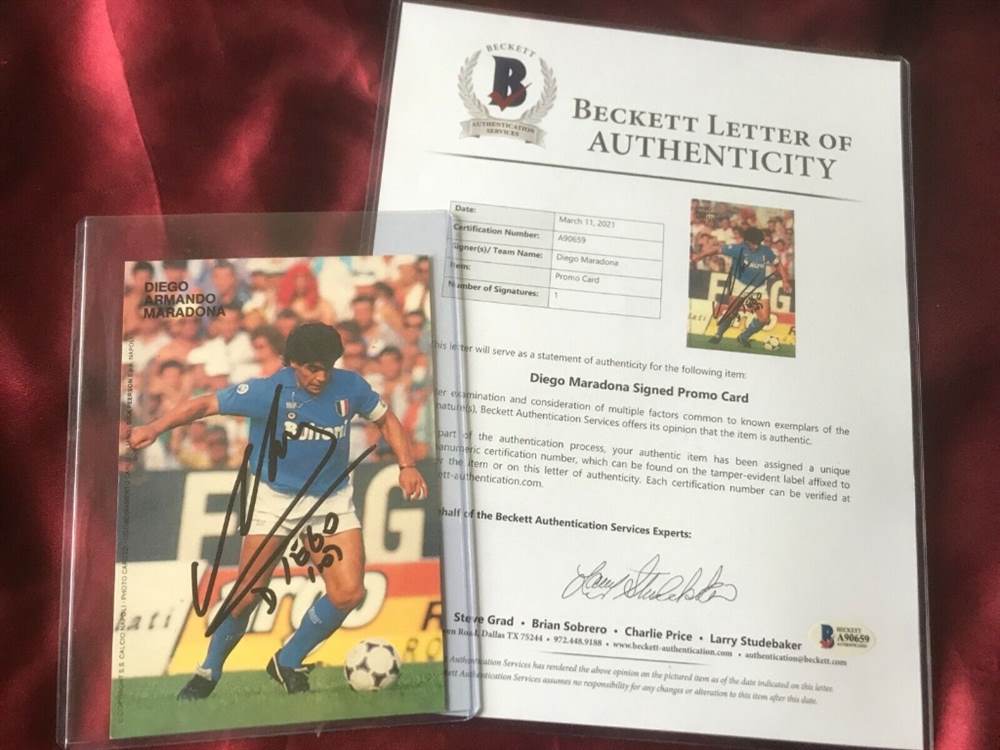 Diego Maradona Napoli Autografo Idea Regalo Coppa Uefa Cornice Passione Serie A