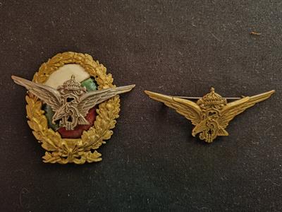 WW2 Boris III Royal Bulgarian Air Force Silver pilot badges