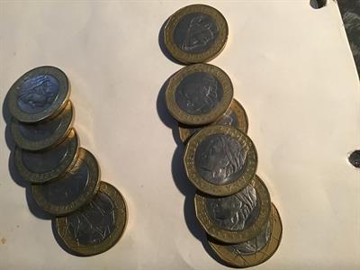 Monete in moneta da lire 1000 degli anni 1997/98