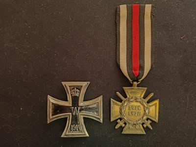 Ww1 1914 croce/cross ferro/iron prima classe, segnata KO