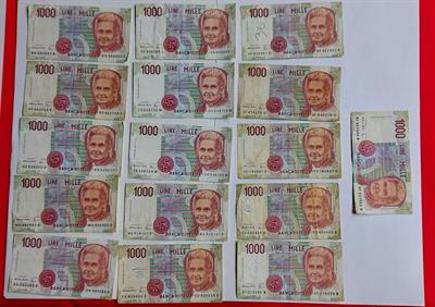 Lotto banconote da 1 milione e 166 mila Lire
