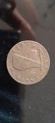 5 lire delfino 1954 repubblica italiana