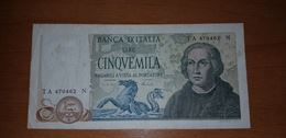 Banconota lire 5000 Cristoforo Colombo II Tipo