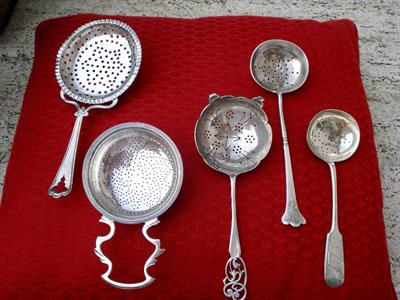 Colini da the antichi argento massiccio.Collezione