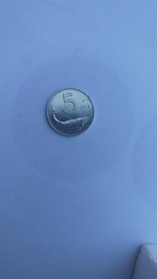 Moneta lire 5 del 1953 - Foto 2