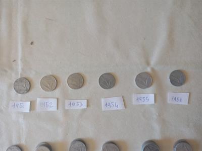 N. 6 monete da 10 lire anni: 1951