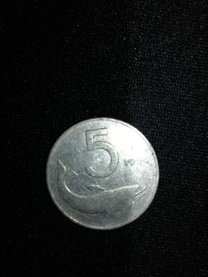 Monete -moneta 5 Lire del 1956 € 50