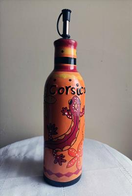 Bottiglia (vuota) per Olio Corsico Dipinta