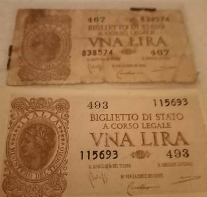 Moneta storica cartacea da collezione