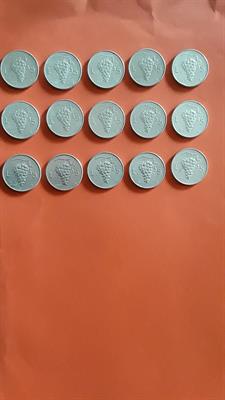 15 MONETE SERIE 5 LIRE UVA GRANDI DEL 48-49-50