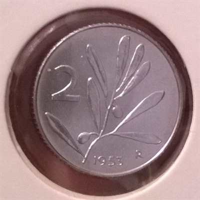 Monete 2 lire 1953 e 1959